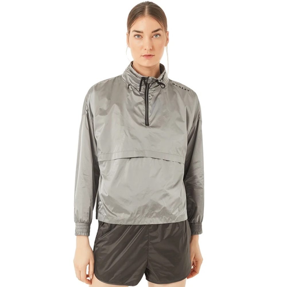 🆕 Oakley Luxe Anorak metallic gray wind Jacket size xl 716